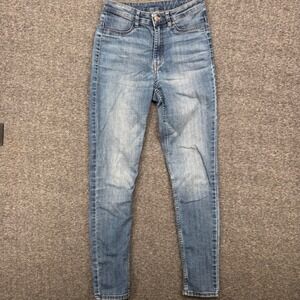 H&M Divided Womens High Waisted Skinny Jeans Medium Wash Blue Size 4